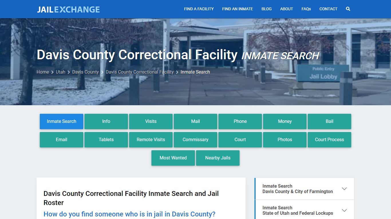 Davis County Correctional Facility Inmate Search - Jail Exchange